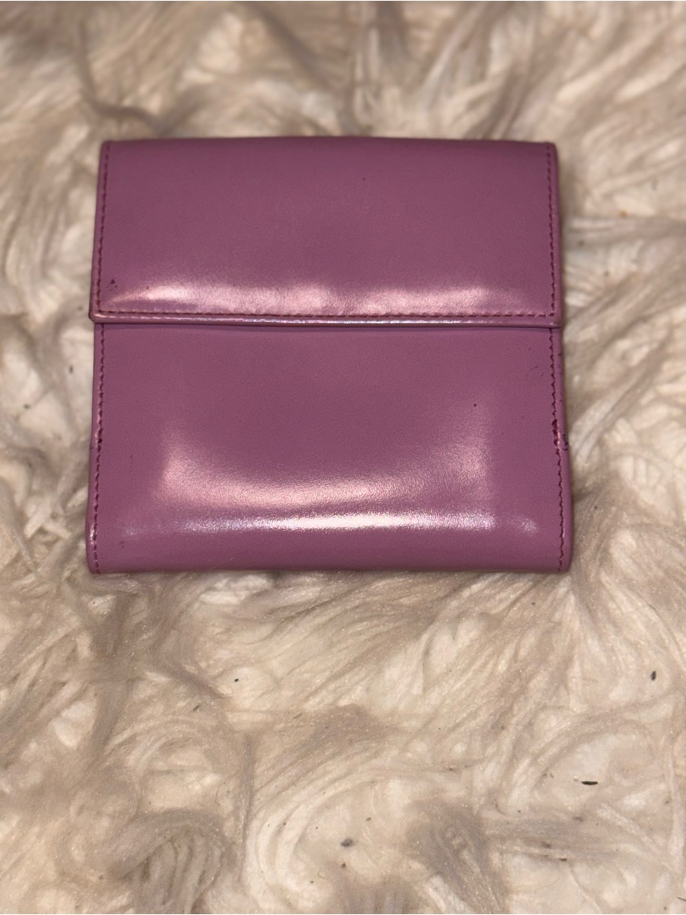 Authentic Ferragamo Gancini Metallic Lilac Compact Wallet Entrupy COA - Picture 2 of 8